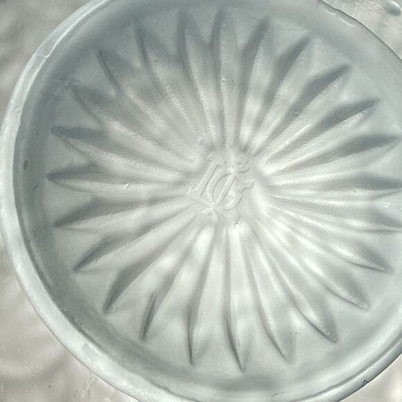 Imperial Glass Light Blue Candy Dish Satin Impressed Pansy Nappy Textured Handle - Picture 15 of 15